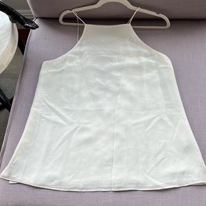 Ivory silk cami with lace detail